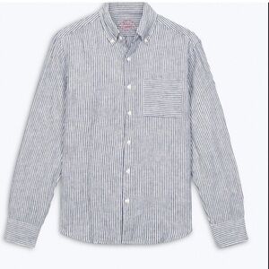 EUC Alex Crane Playa Shirt | Lines, 100% Linen, Unisex M
